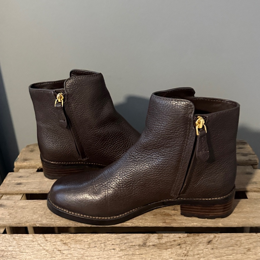 Tory‎ Burch Junction Leather Ankle Boots Size 8 A26 - Picture 8 of 10